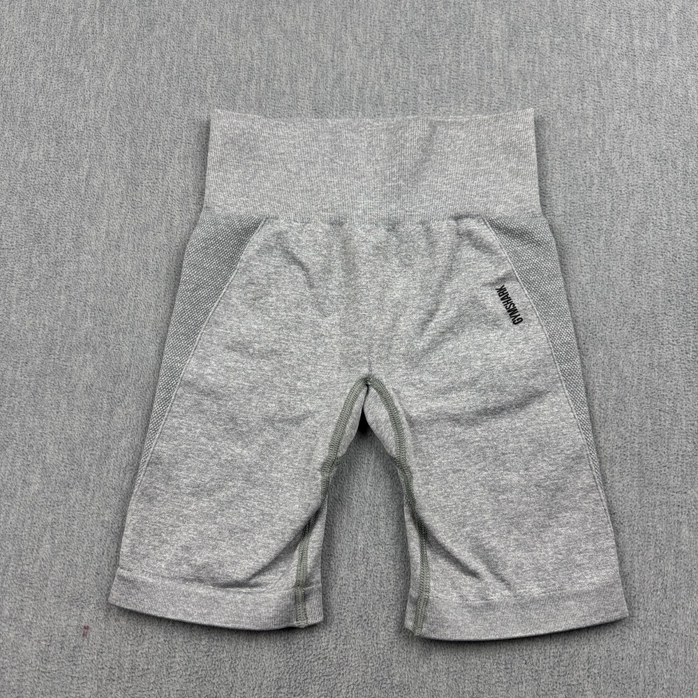 GymShark Shorts Womens XS Gray Flex Cycling 7" High Waisted Workout Gym Training